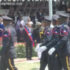 Haiti National Police Saluting The New Haitian President