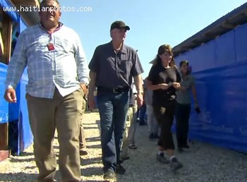 Sarah Palin Walking With Rev. Franklin Graham Between Tents In Haiti
