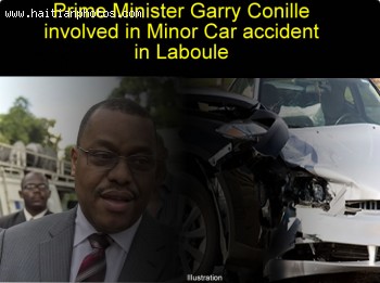 Prime Minister Garry Conille in minor Car accident in Laboule, Haiti