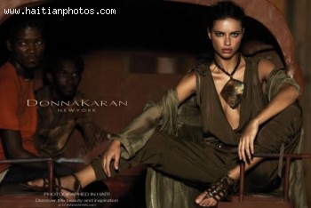 Ad by Donna Karan with Brazilian model Adriana Lima and Haitian