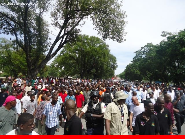 Michel Martelly Walk From Airport To National Palace