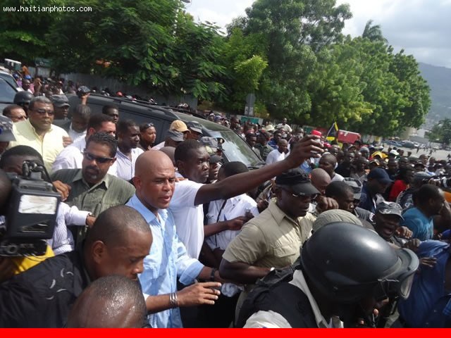 Michel Martelly Walk From Airport To National Palace