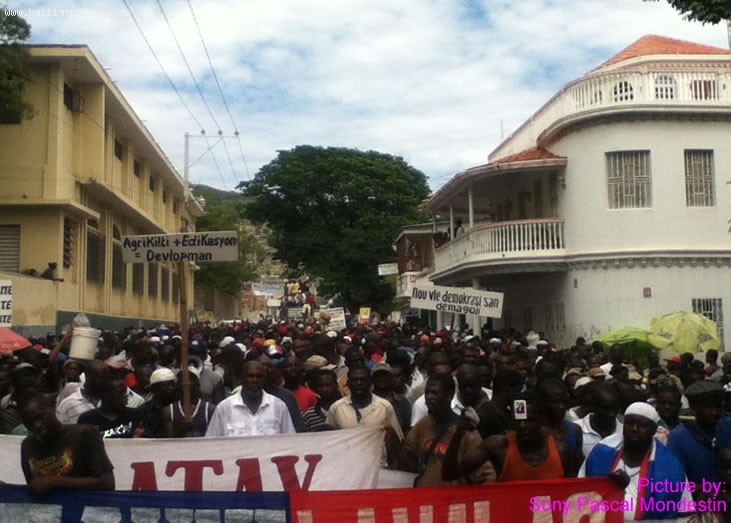 Manifestation Against Martelly In Cap-Haitian