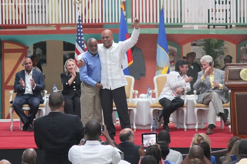 Rene Preval And Michel Martelly At Caracol Industrial Park Inauguration