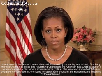 First Lady Michelle Obama - Haiti Earthquake - January 12, 2010
