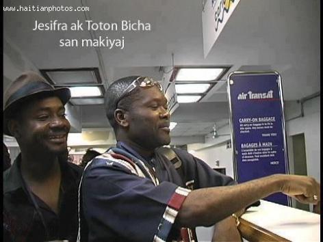 The Haitian comedian Fernel Valcourt AKA Jesifra with Tonton Bicha