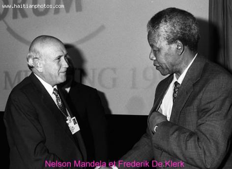 Nelson Mandela with President F.W. de Klerk