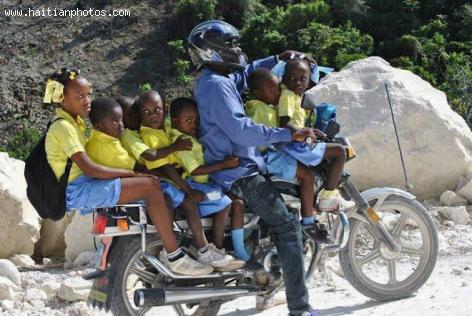 Motorcycle taxi in Haiti