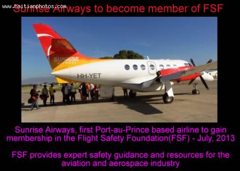 Sunrise Airways acceptance into Flight Safety Foundation