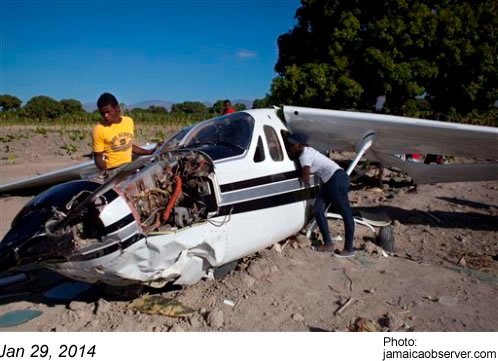 Plane Emergency Landing in Banana field in Haiti