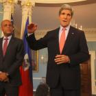 Michel Martelly with Secretary of State John Kerry
