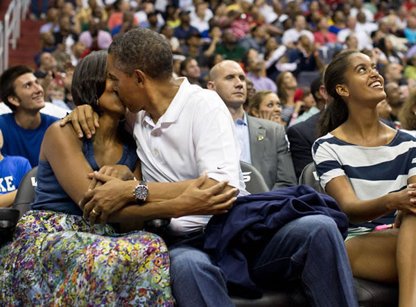 Love between Barack and Michelle Obama