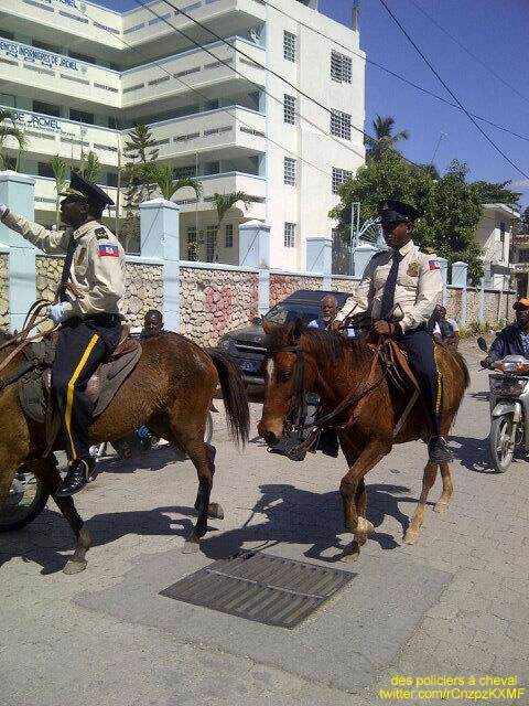 Haitian Police Horse back riding