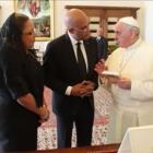 Michel Martelly and Pope Francis in Vatican