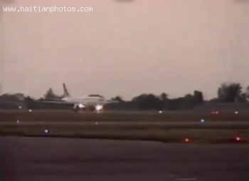 The Airplane Transporting Jean-Claude Duvalier Arriving In Haiti