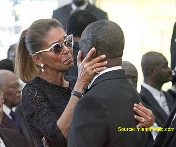 Michele Bennett at the Funeral of Jean Claude Duvalier