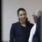 Anya Duvalier at the funeral of her Father in Port-au-Prince