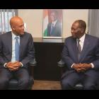 Michel Martelly met Alassane Dramane Ouattara of Ivory Coast