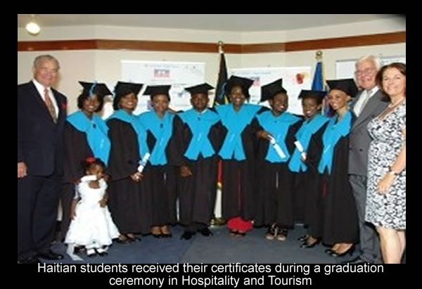 Graduation of Haitian students in Hospitality and Tourism in in Antigua
