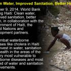 International Agencies attacking Cholera in Haiti on Several Fronts