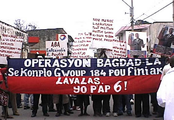 Group 184 and the protest against Jean-Bertrand Aristide
