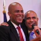 Prime Minister Laurent Lamothe with his friend President Michel Martelly