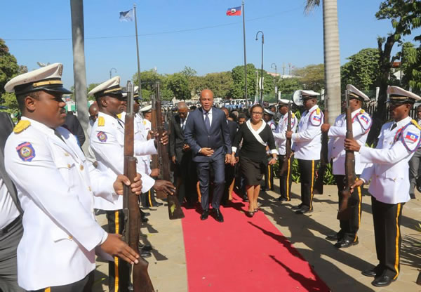 Michel Martelly, Dr. Florence Duperval Guillaume on day of heroes, 2015