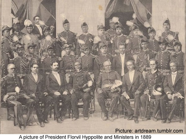 President Florvil Hyppolite and Ministers in 1889