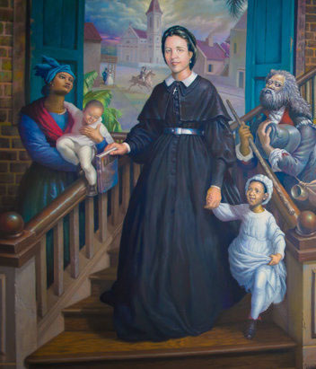Artist Ulrick Jean-Pierre painted Sisters of the Holy Family in New Orleans