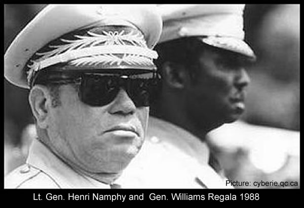 Lt. Gen. Henri Namphy and  Gen. Williams Regala 1988
