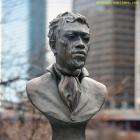 Bronze Statue of Jean-Baptiste Pointe DuSable in Chicago hit by vandalism