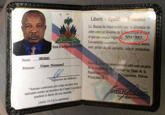 Senate President Simon Dieuseul Desras reinstated by a Haitian court