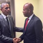 Barack Obama and Michel Martelly at CARICOM in jamaica