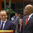 Francois Hollande and Michel Martelly in Haiti