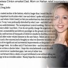 Chelsea Clinton email Dad, Mom on Haitian relief incompetence