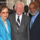 Haitian President Rene Preval Jimmy Carter And Rosalynn Carter