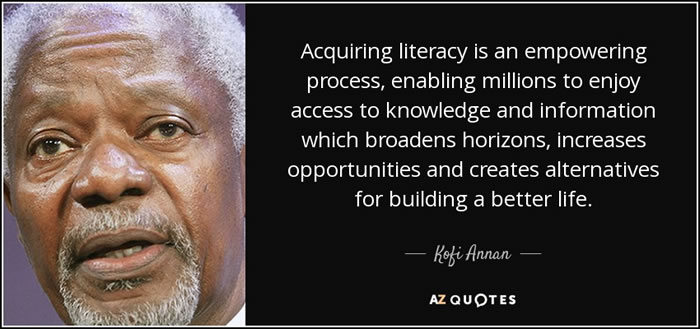 Kofi Annan on literacy