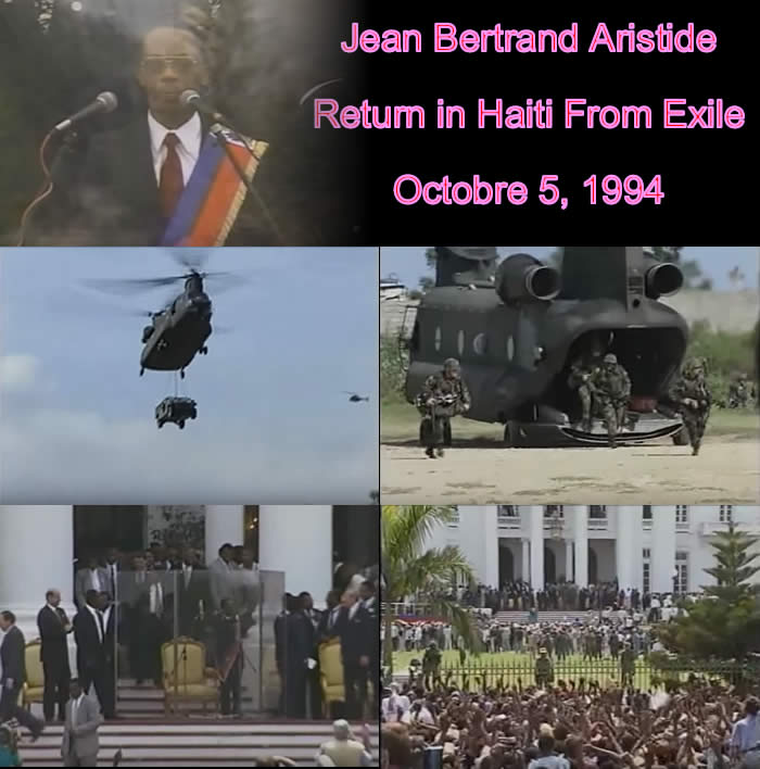 Jean Bertrand Aristide return from Exile, October 5, 1994