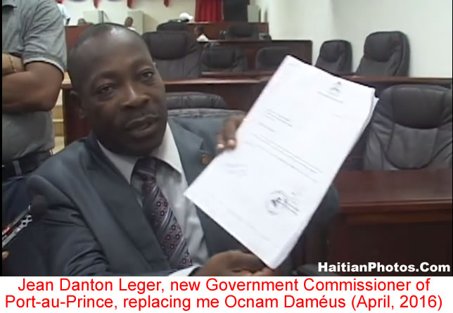 Jean Danton Leger, Government Commissioner of Port-au-Prince