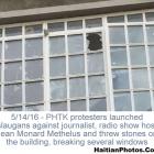 PHTK gets violent by throwing stones at Radio Caraibes building