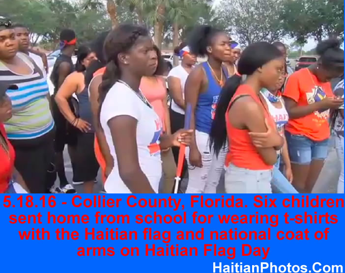 Children sent home from school for wearing t-shirts with Haitian flag