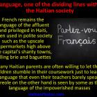 Language, one of the dividing lines within the Haitian society