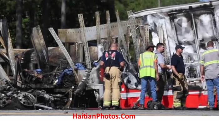 Bus carrying Haitians collided  with tractor-trailer, killing five