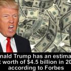 Donald Trump's net worth estimated at $4.5 billion in 2016