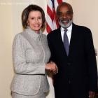 Haitian President Rene Preval And U.S. Speaker Nancy Pelosi