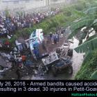 Armed bandits caused accident resulting in 3 dead, 30 injuries in Petit-Goave