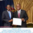 Jovenel Moïse nominated Jean Henry Céant as prime minister of Haiti