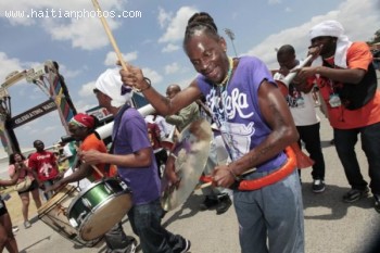 The Haitian DJA-RaRa band performing at New Orleans Festival
